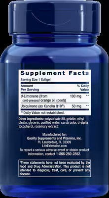 Super-Absorbable CoQ10 with d-Limonene 50 mg 60 Softgels