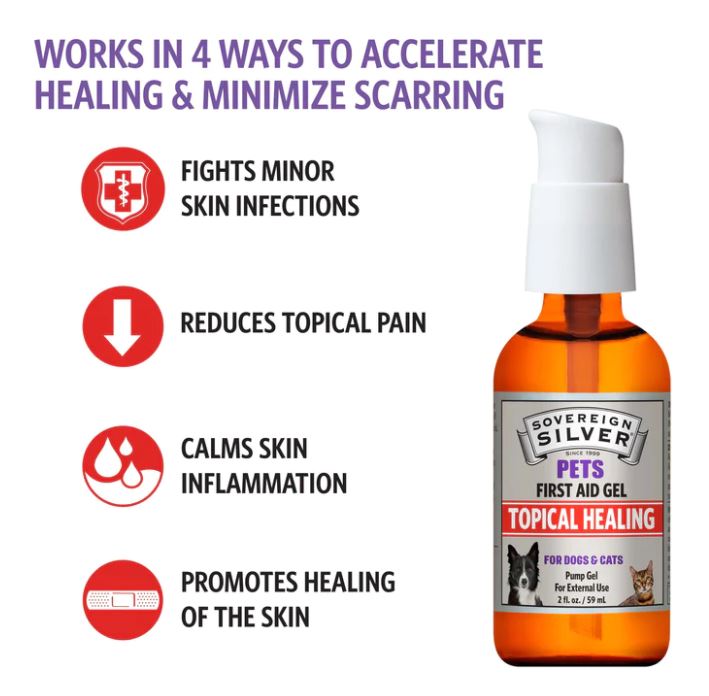 PETS First Aid Gel - Pump 2oz - By Sovereign Silver