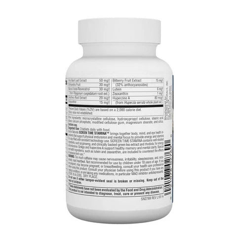 Screen Time Stamina, 60 Tabs by Source Naturals