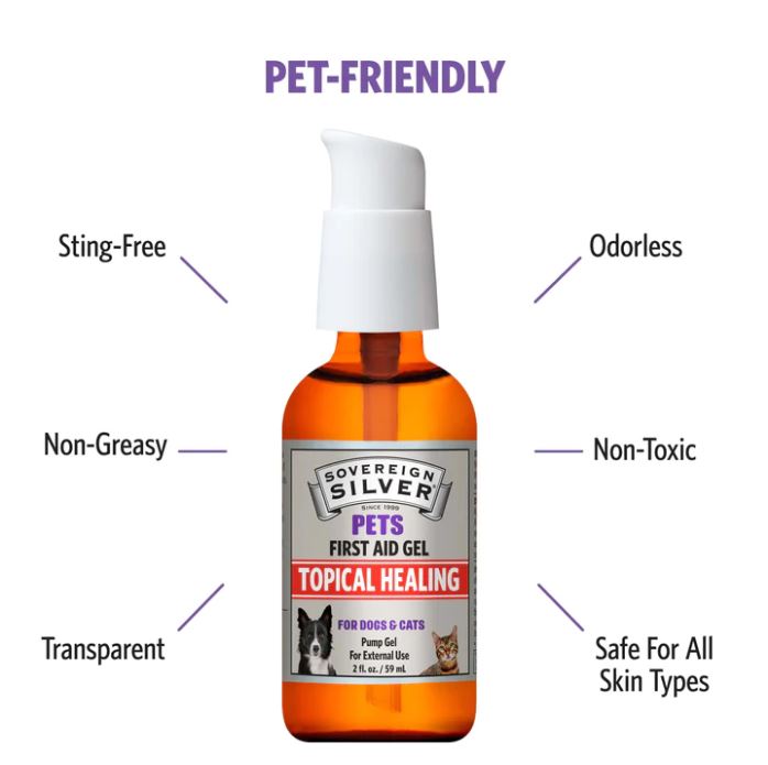 PETS First Aid Gel - Pump 2oz - By Sovereign Silver