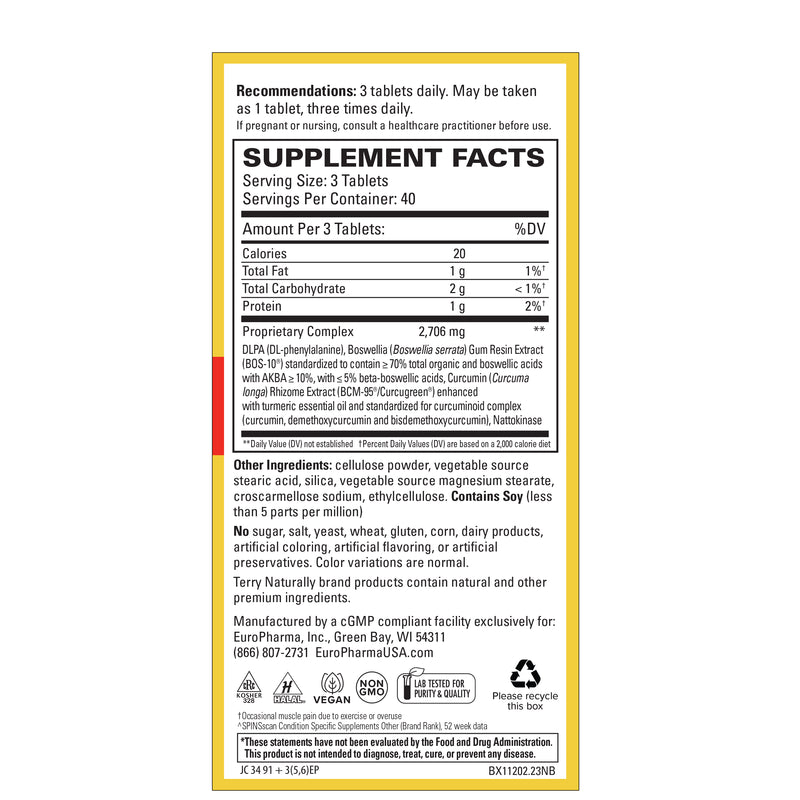 Terry Naturally Curamin Extra Strength 120 Tablets