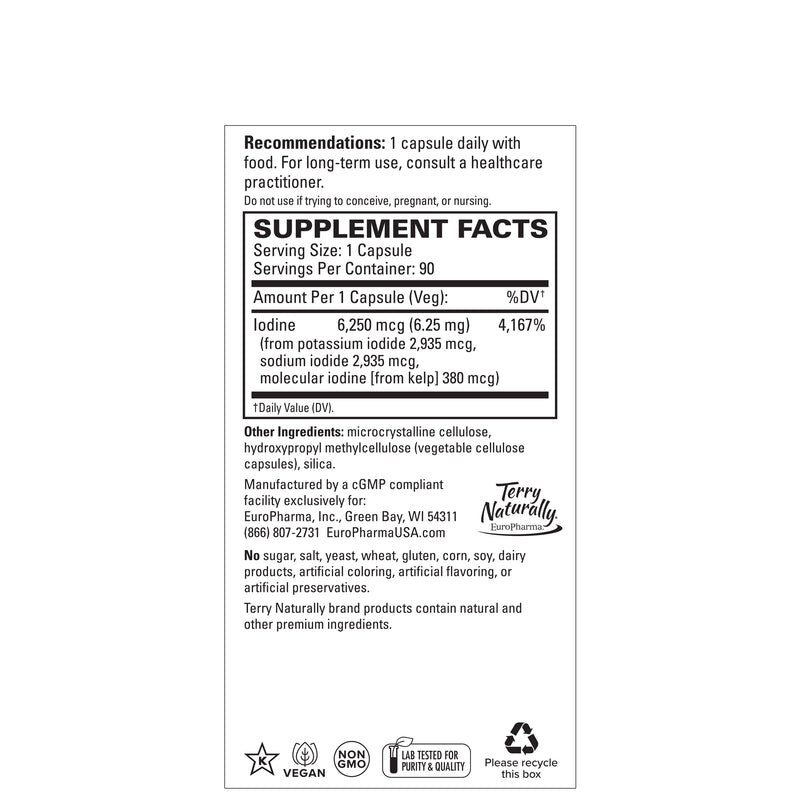 Terry Naturally Tri-Iodine 6.25 mg 90 Capsules