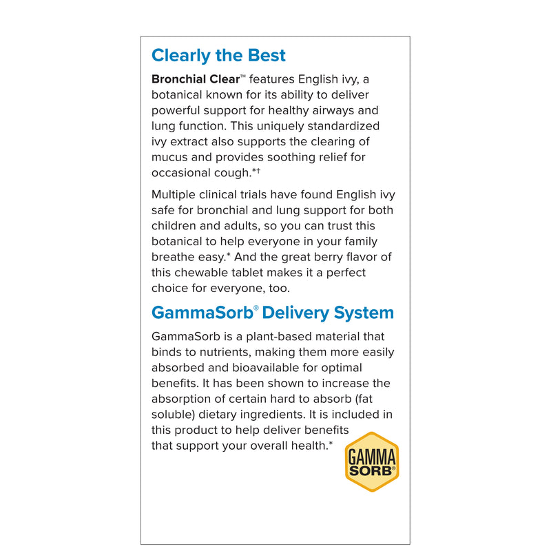 Bronchial Clear Ivy Leaf Extract 60 Chewable Tablets