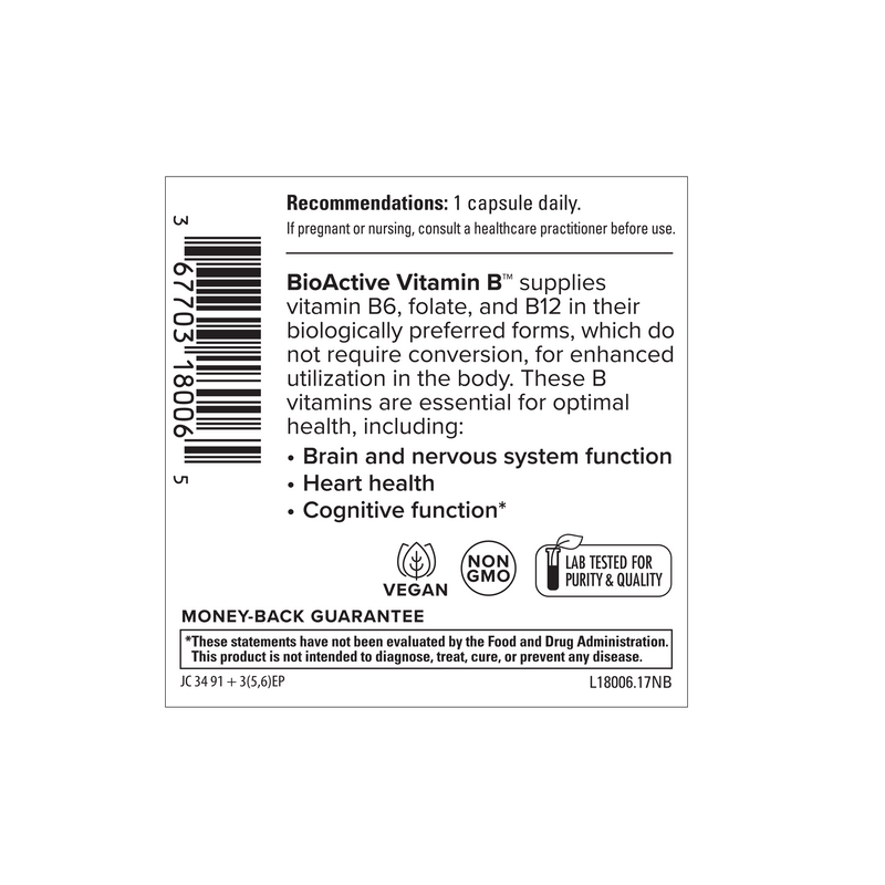 Terry Naturally BioActive Vitamin B 60 Capsules