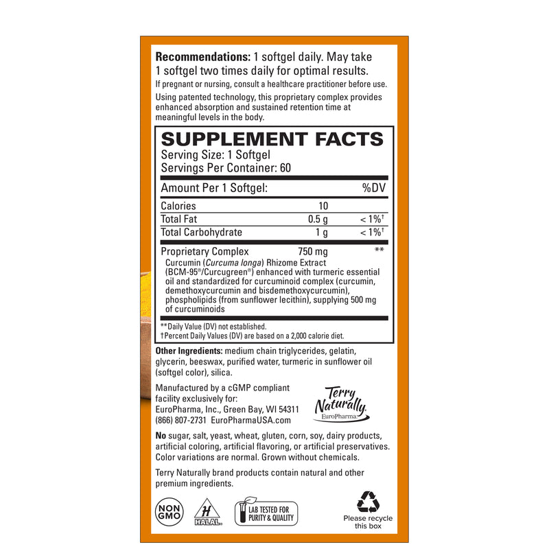 Terry Naturally CuraMed 750 mg 60 Softgels
