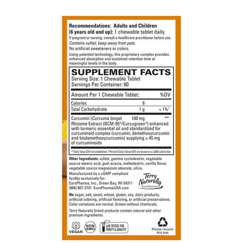 CuraMed 100 mg 60 Chewable Tablets by Terry Naturally