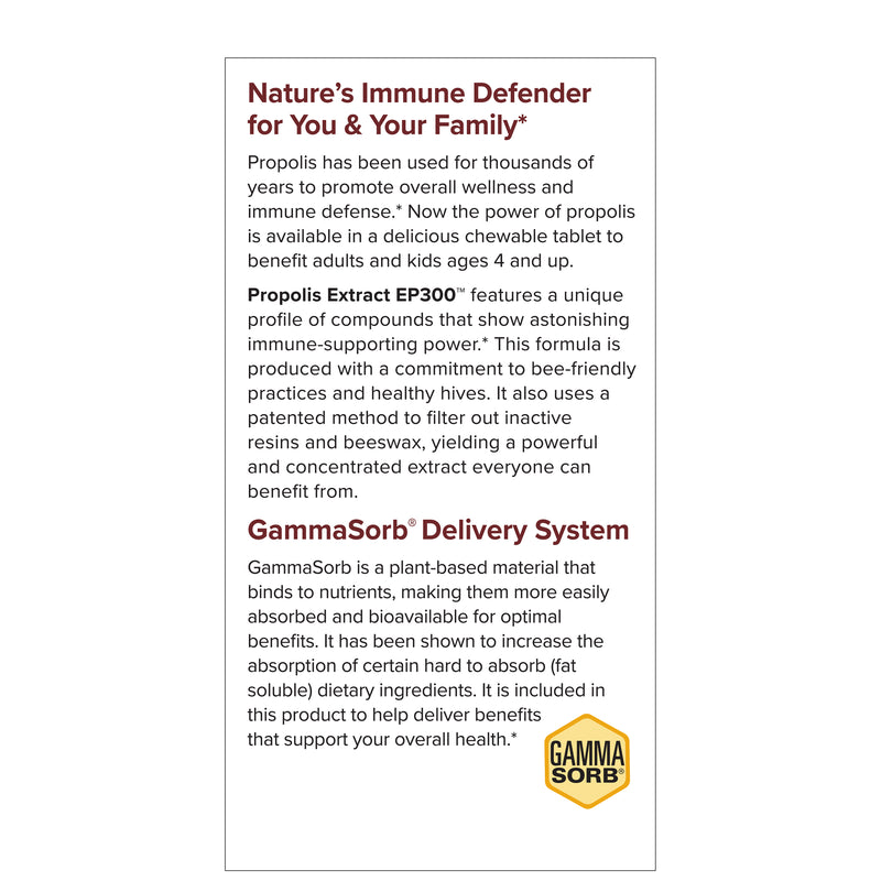 Terry Naturally Propolis Extract EP300, 60 Chewable Tablets