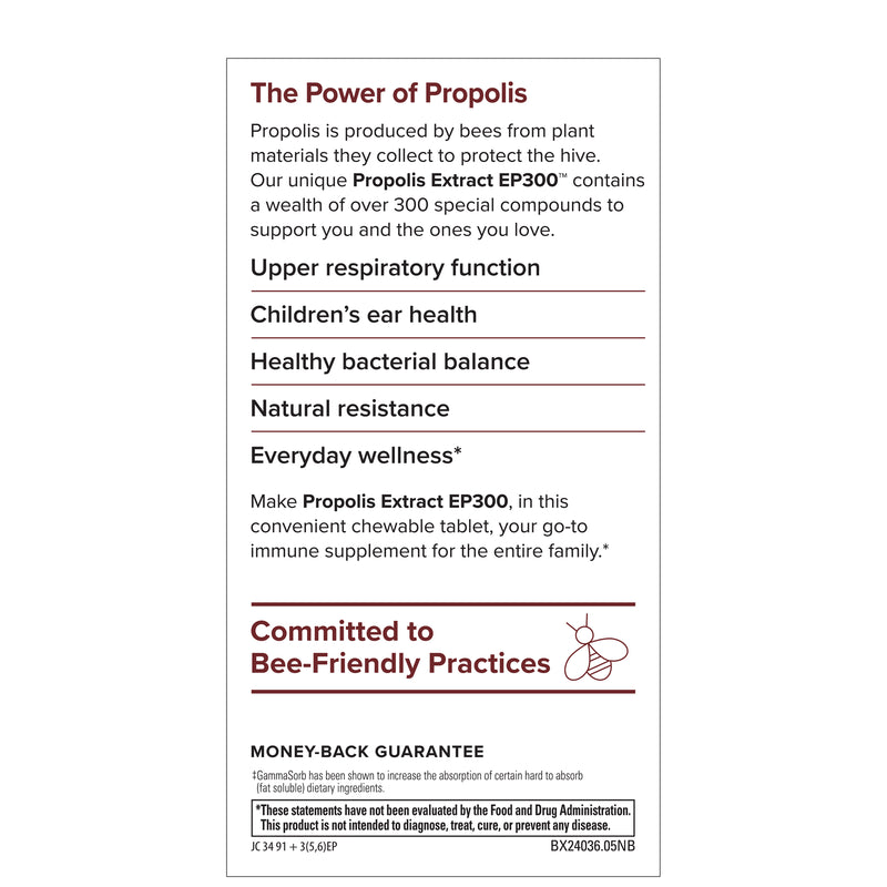 Terry Naturally Propolis Extract EP300, 60 Chewable Tablets