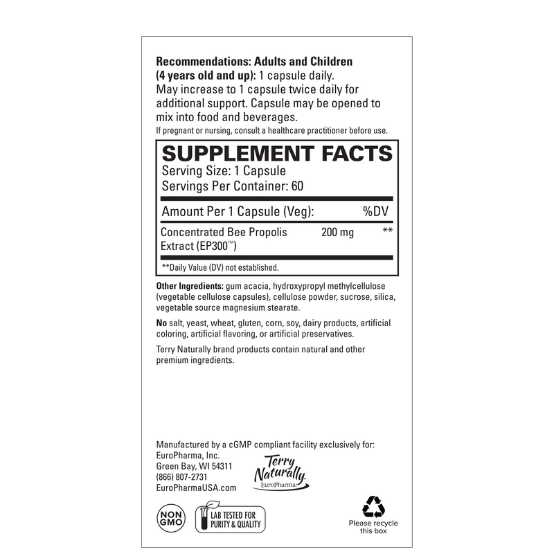 Terry Naturally Propolis Extract 60 Capsules