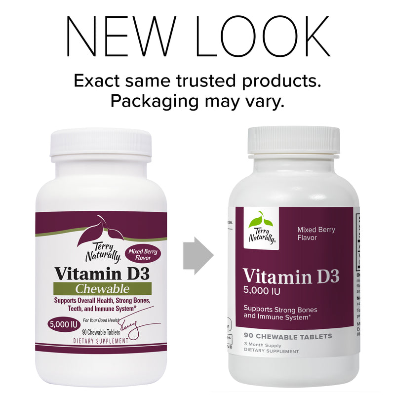Terry Naturally Vitamin D3 Chewable 5,000 IU 90 Chewable Tablets