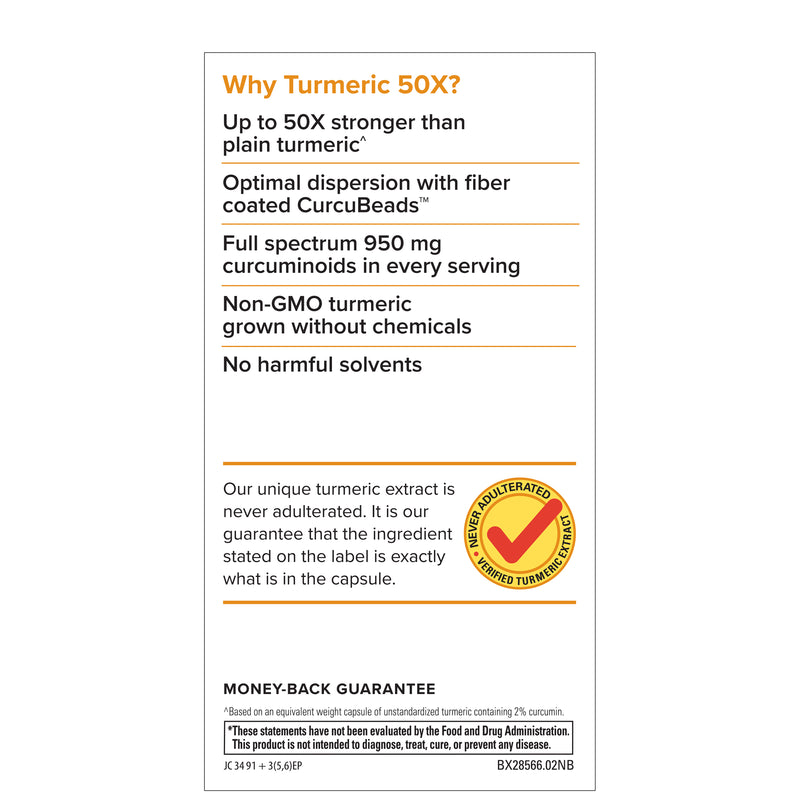 Terry Naturally, Extra Strength Turmeric 50X, High Potency Curcumin, 500 mg, 60 Capsules, by Europharma
