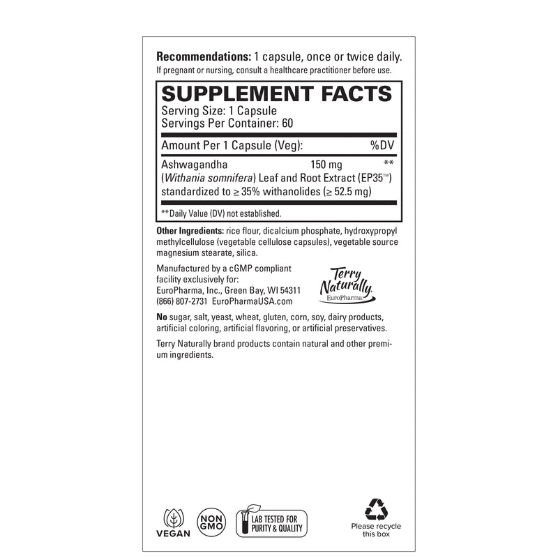 Ashwagandha EP35 Extra Strength 60 Caps