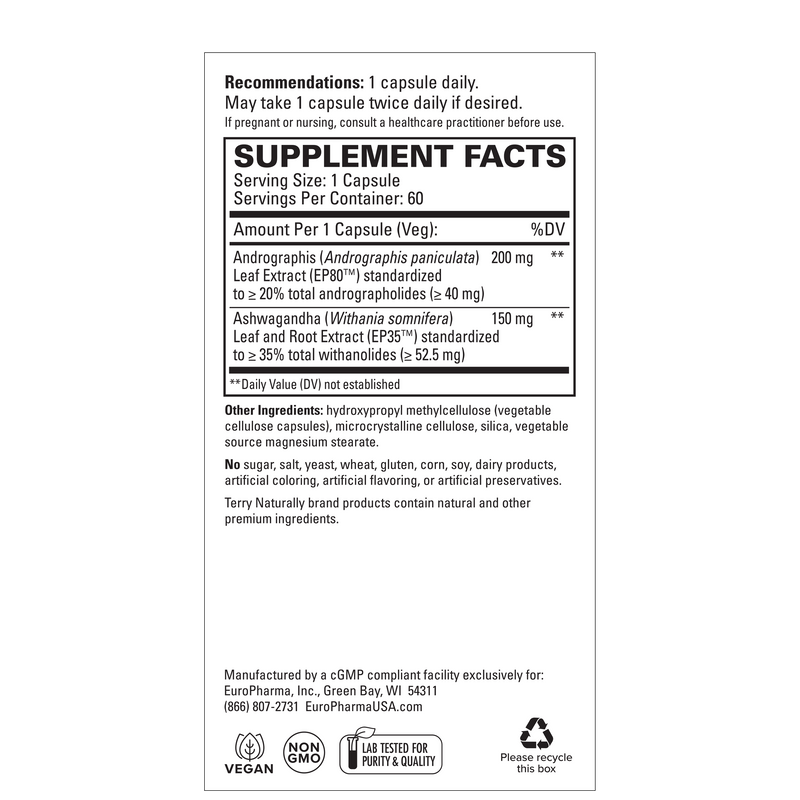 Andrographis and Ashwagandha 60 Caps