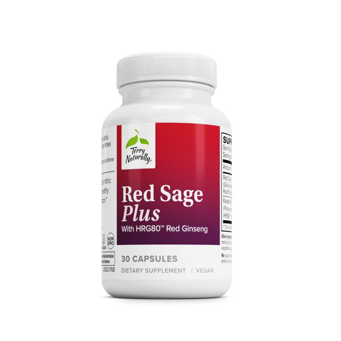 Terry Naturally Red Sage Plus with HRG80™ Red Ginseng, 30 Capsules, by Europharma