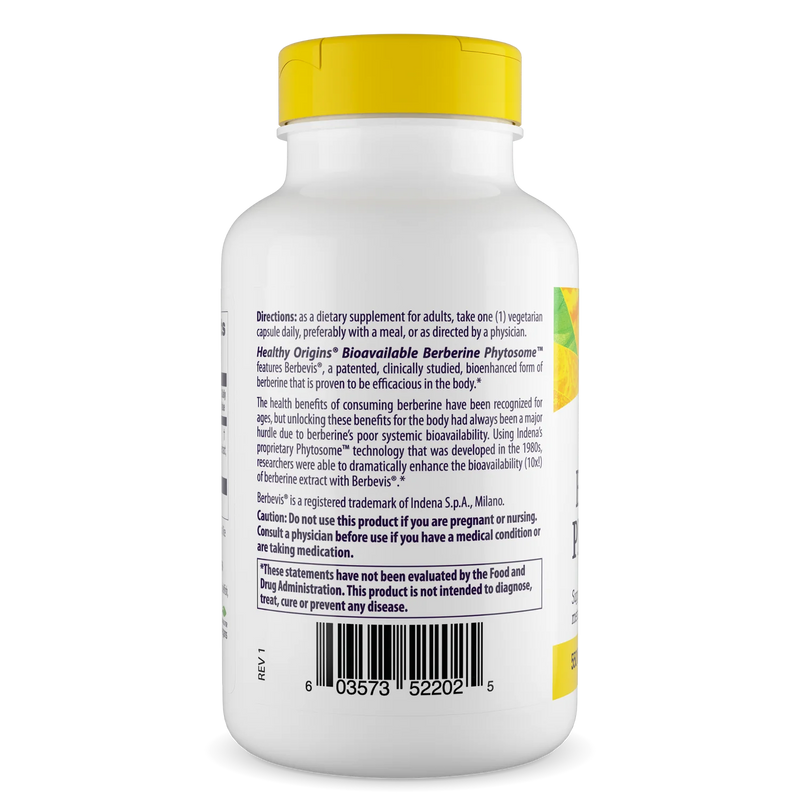 Berberine Phytosome 550 mg 120 Veggie caps by Healthy Origins