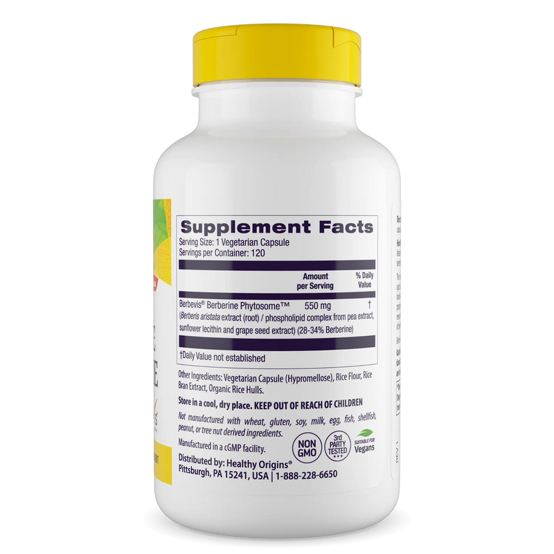 Berberine Phytosome 550 mg 120 Veggie caps by Healthy Origins