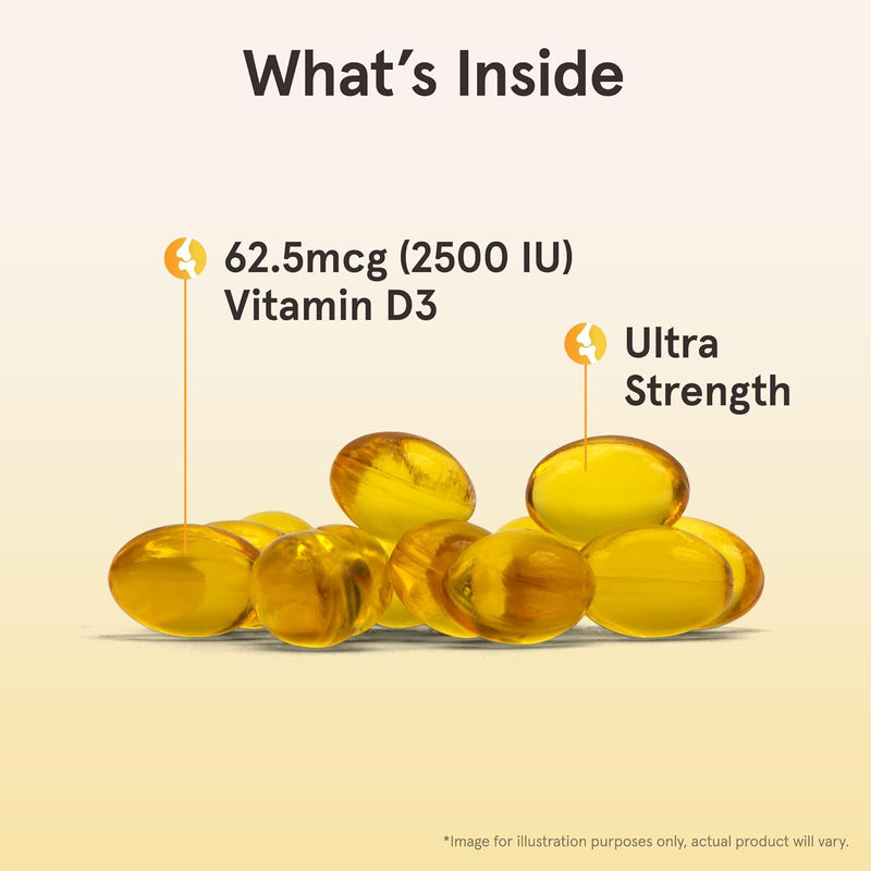 Vitamin D3 62.5 mcg (2500 IU) 100 Softgels