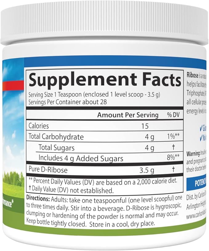 Ribose Powder 3.53 oz (100 g) by Carlson