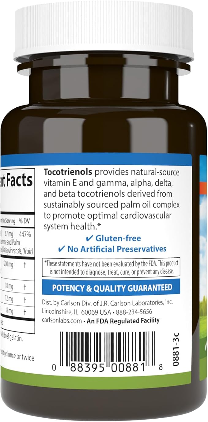 Tocotrienols with Vitamin E 90 Soft gels by Carlson
