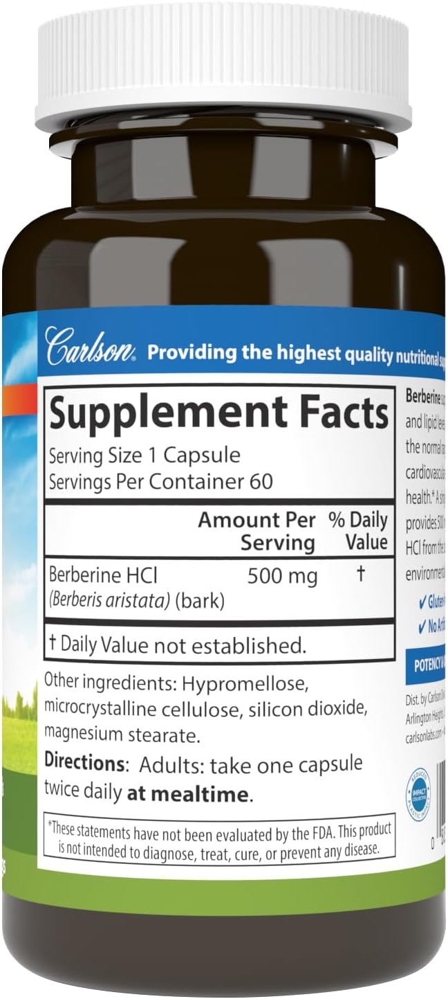 Berberine, 500 mg, 60 Vegetarian Capsules by Carlson