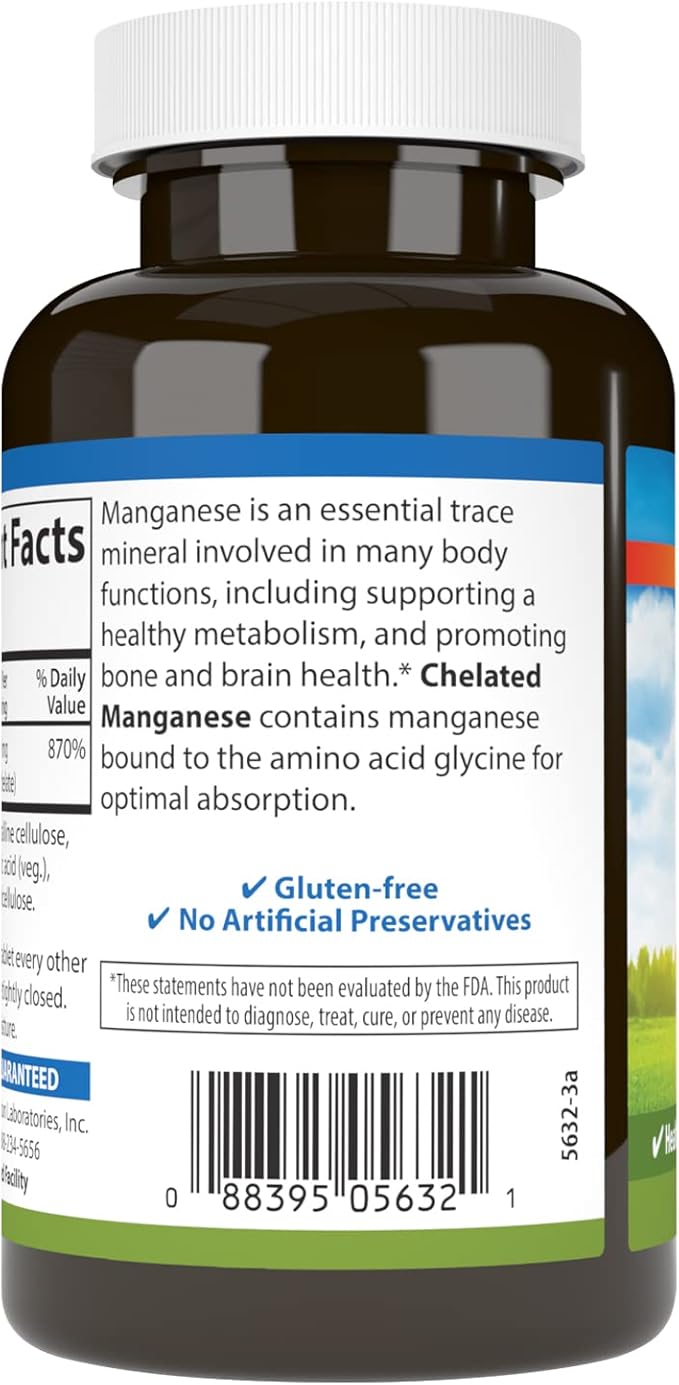 Chelated Manganese, 20 mg, 250 Tablets by Carlson
