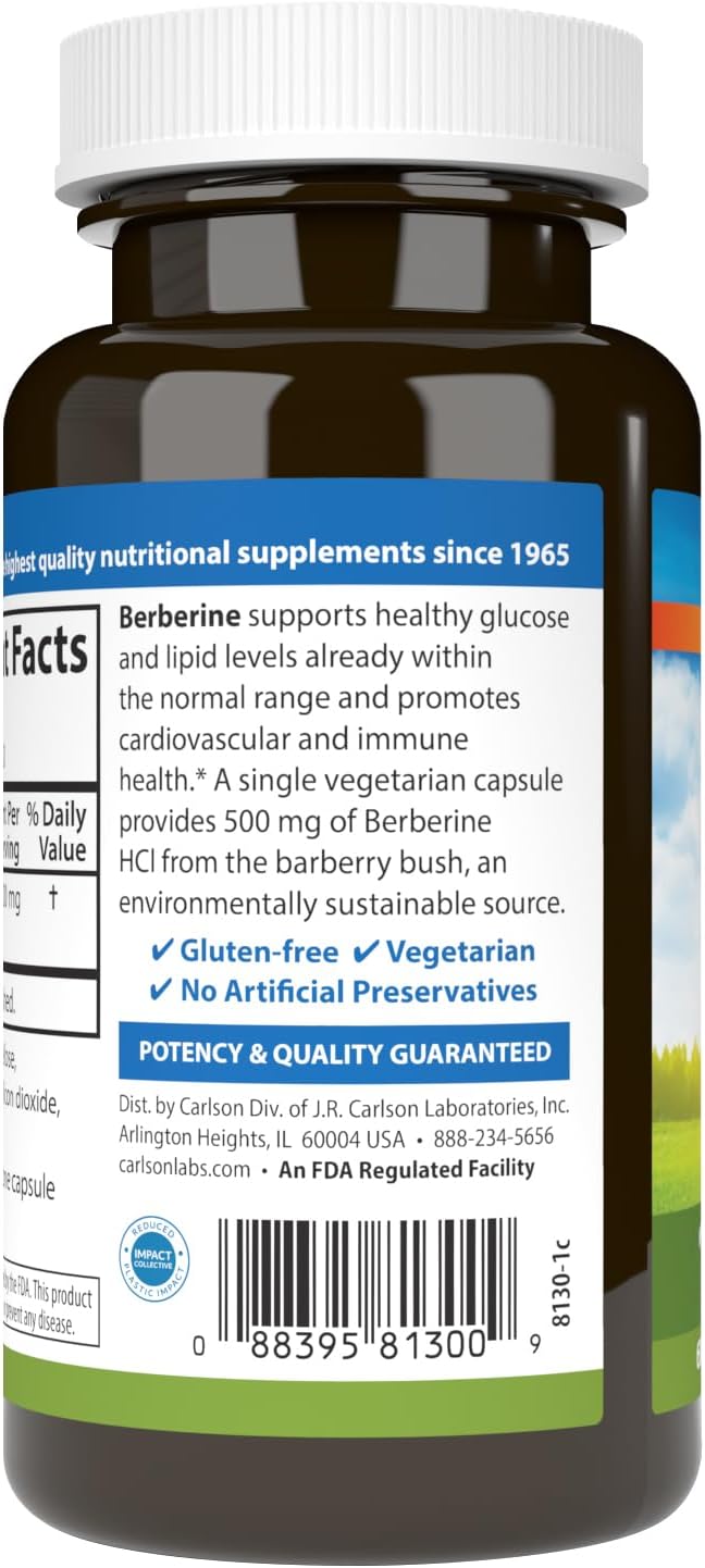 Berberine, 500 mg, 60 Vegetarian Capsules by Carlson