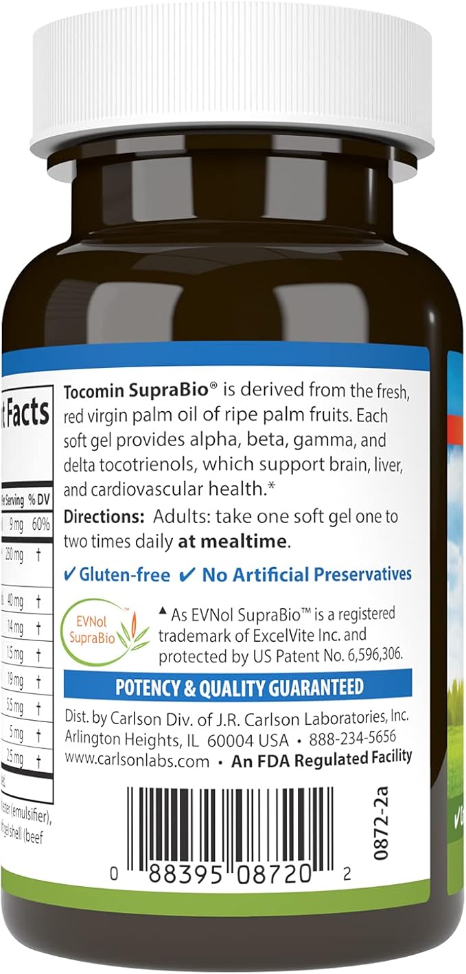 Tocomin SupraBio, 120 Soft Gels by Carlson