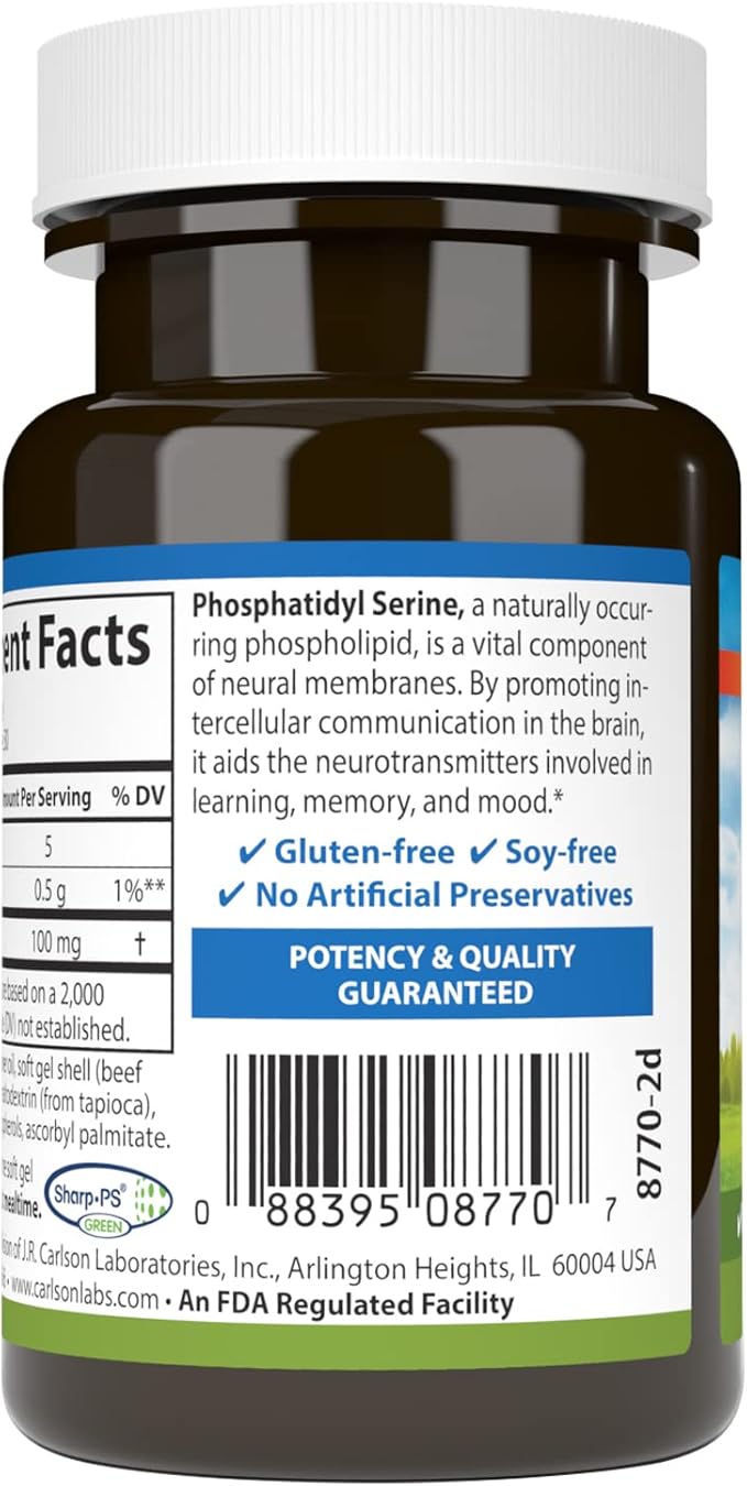 Phosphatidyl Serine, 100 mg, 30 Soft Gels by Carlson