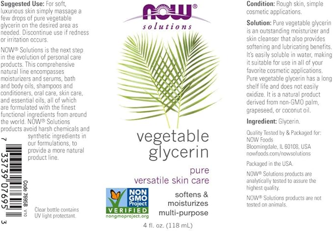 Vegetable Glycerin, 4 fl oz (118 ml) by NOW
