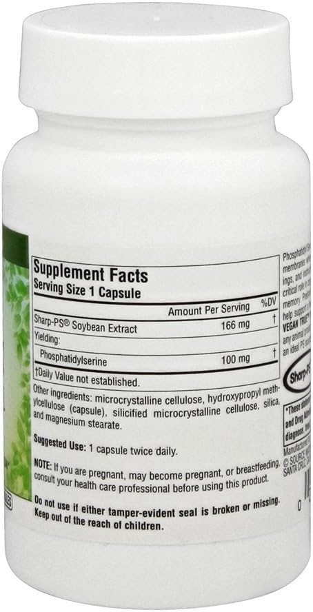 Vegan True® Phosphatidyl Serine 100™, 100 mg - 30 Vegetarian Capsules by Source Naturals