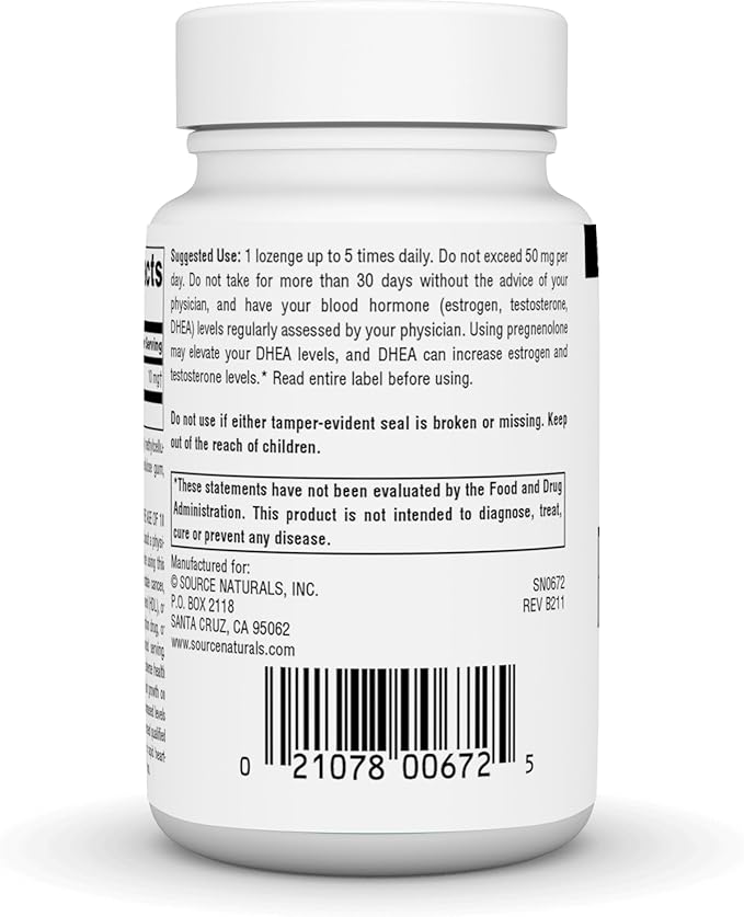 Pregnenolone, Cherry Flavored, 10 mg, 120 Lozenges by Source Naturals