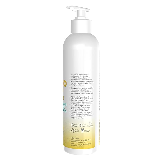 Gentle Baby Shampoo & Wash,  Fragrance Free, 8 fl oz (237 ml) by NOW