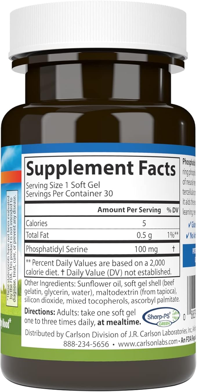 Phosphatidyl Serine, 100 mg, 30 Soft Gels by Carlson