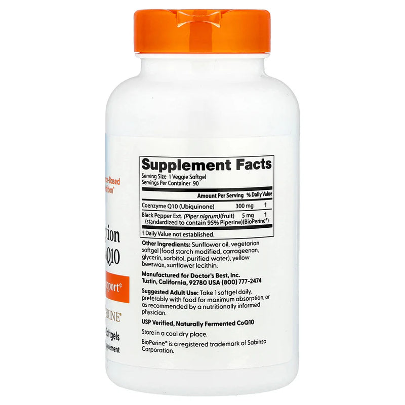 CoQ10 with BioPerine, 300 mg, 90 Veggie Softgels, by Doctor&