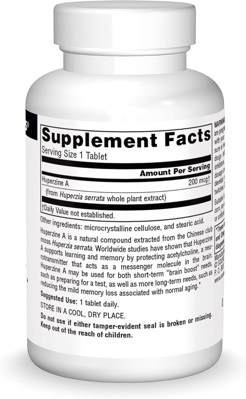 Huperzine A, 200 mcg , 60 Tablets by Source Naturals