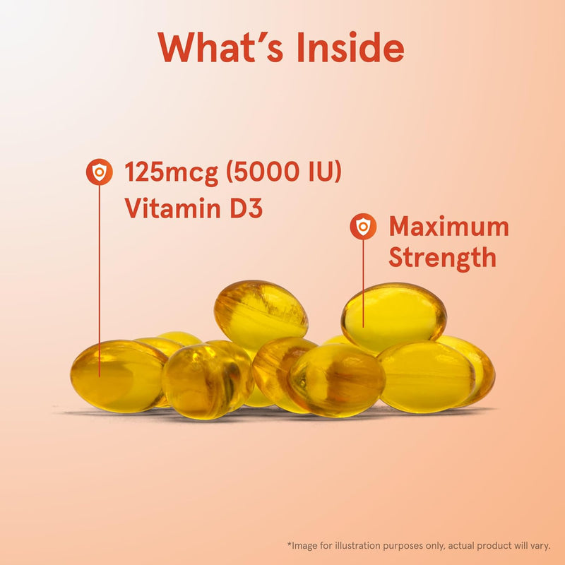 Cholecalciferol Vitamin D3 25 mcg (1000 IU) 200 Softgels
