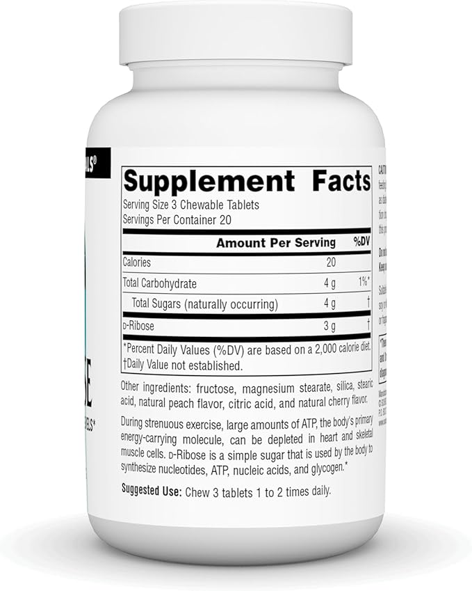 D-Ribose 60 Chewable Tabs by Source Naturals