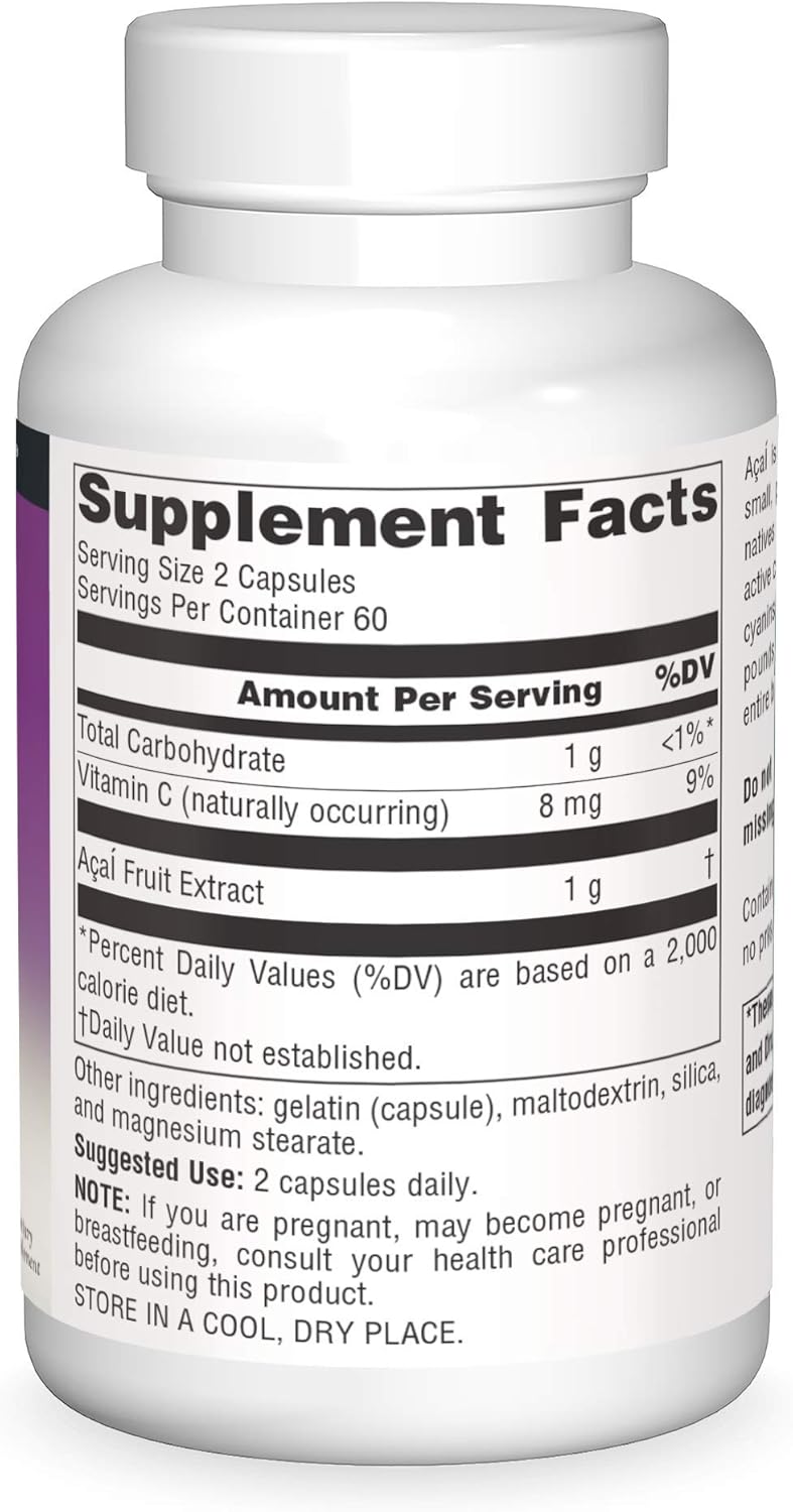 Acai Extract, 500 mg, 120 Capsules by Source Naturals