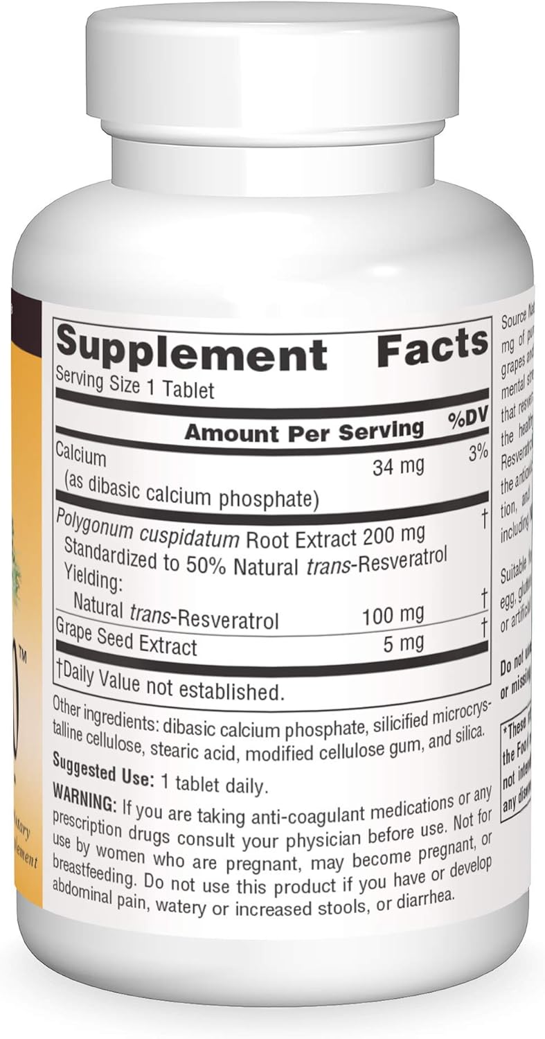 Resveratrol 100,  100 mg-240 Tablets by Source Naturals
