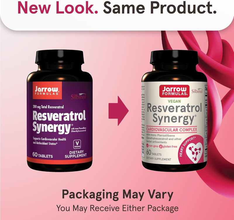 Resveratrol Synergy 200 mg Total Resveratol 60 Tablets