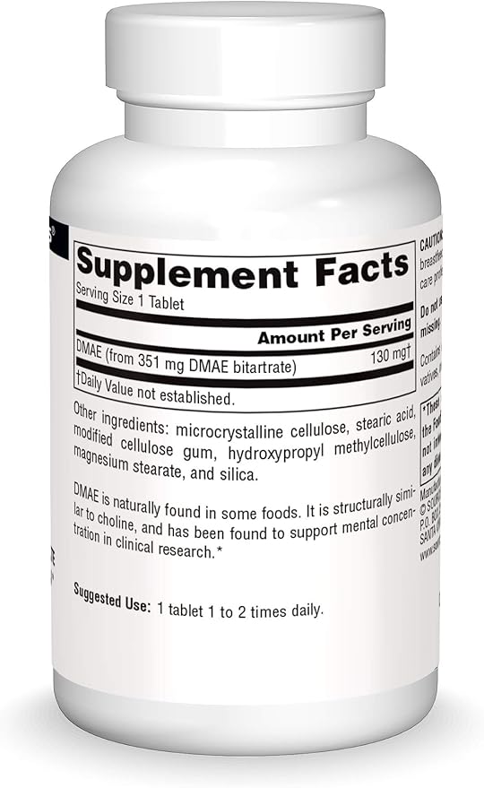 DMAE ( Dimethylaminoethanol ) 351 mg , 100 Tablets by Source Naturals