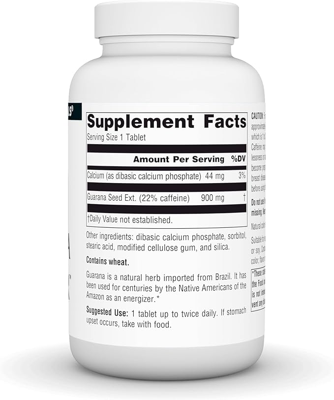 Guarana Energizer™ 900 mg, 100 Tablets by Source Naturals