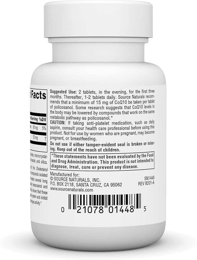 Policosanol 10 mg 60 Tablets by Source Naturals