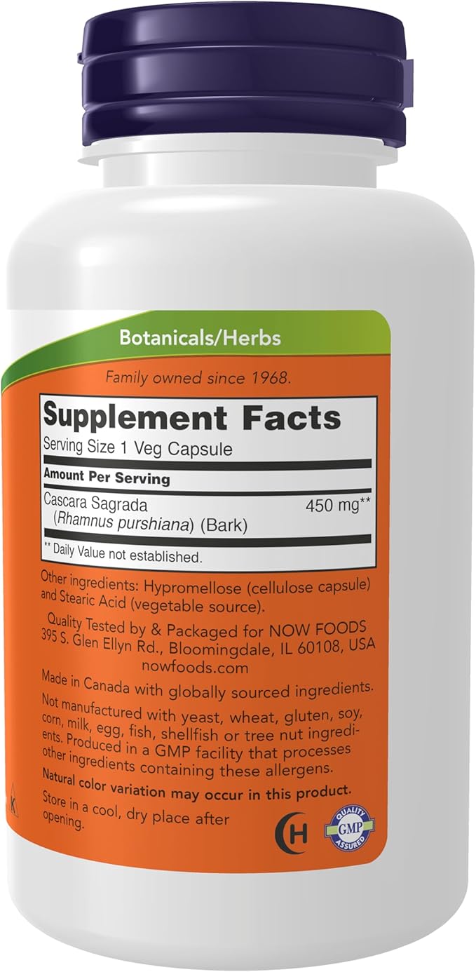 Cascara Sagrada 450 mg - 100 Veg Capsules by NOW