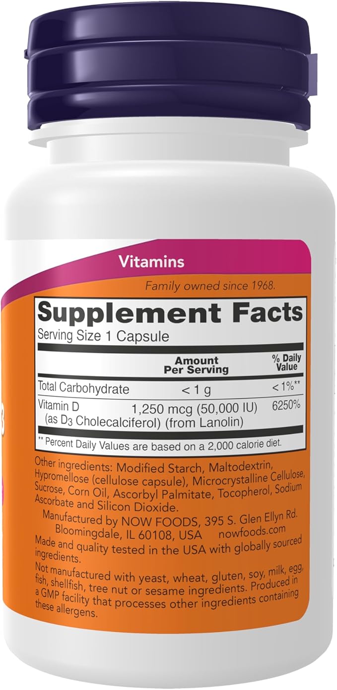 Vitamin D3 50,000 IU - 15 Capsules by NOW