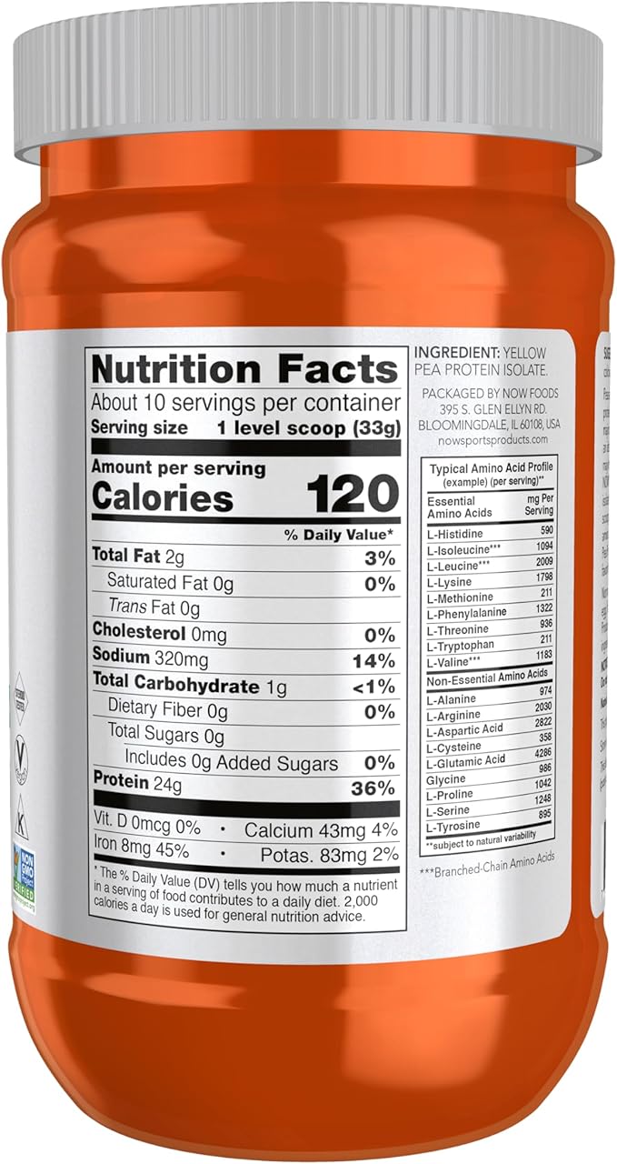 Pea Protein, Pure Unflavored, 12 oz (340 g) by NOW