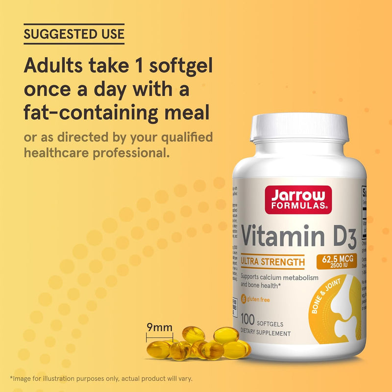 Vitamin D3 62.5 mcg (2500 IU) 100 Softgels