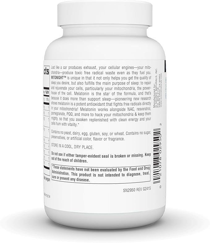 MitoNight™ With Melatonin, 90 Capsules by Source Naturals