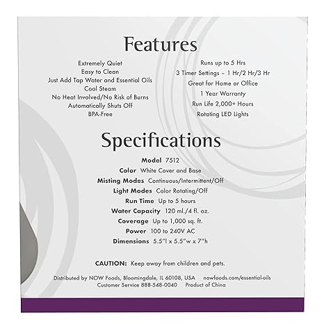 Ultrasonic Essential Oil Diffuser by NOW