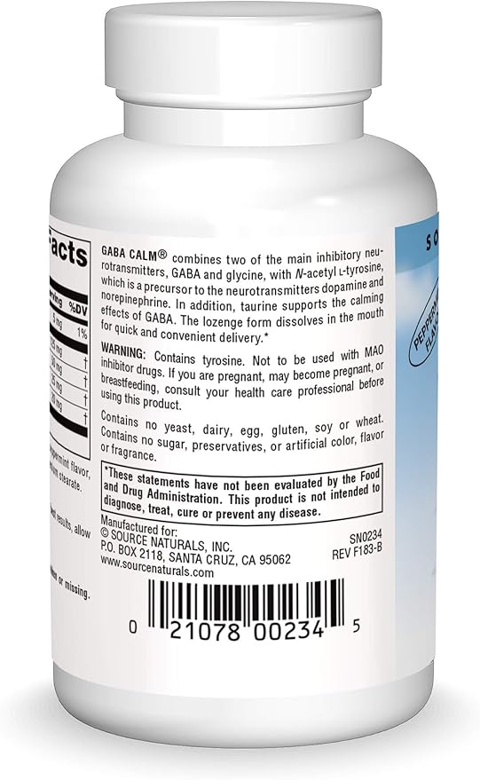 Serene Science®, GABA Calm®, Peppermint, 60 Lozenges by Source Naturals